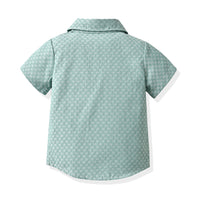 Load image into Gallery viewer, 2 Pieces Set Baby Kid Boys Dressy Striped Bow Shirts And Solid Color Jumpsuits Wholesale 230411114
