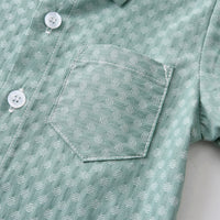 Load image into Gallery viewer, 2 Pieces Set Baby Kid Boys Dressy Striped Bow Shirts And Solid Color Jumpsuits Wholesale 230411114
