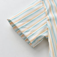 Load image into Gallery viewer, 2 Pieces Set Baby Kid Boys Dressy Striped Bow Shirts And Solid Color Jumpsuits Wholesale 230411114
