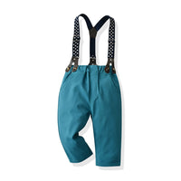 Load image into Gallery viewer, 2 Pieces Set Baby Kid Boys Dressy Striped Bow Shirts And Solid Color Jumpsuits Wholesale 230411114
