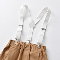 Load image into Gallery viewer, 2 Pieces Set Baby Kid Boys Dressy Striped Bow Shirts And Solid Color Jumpsuits Wholesale 230411114
