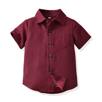 Load image into Gallery viewer, 2 Pieces Set Baby Kid Boys Dressy Solid Color Bow Shirts And Jumpsuits Wholesale 230411115
