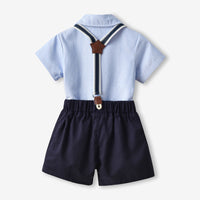 Load image into Gallery viewer, 2 Pieces Set Baby Kid Boys Dressy Bow Shirts And Solid Color Rompers Wholesale 230411116
