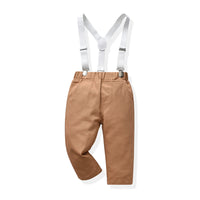 Load image into Gallery viewer, 2 Pieces Set Baby Kid Boys Dressy Striped Bow Shirts And Solid Color Jumpsuits Wholesale 230411120
