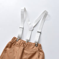 Load image into Gallery viewer, 2 Pieces Set Baby Kid Boys Dressy Striped Bow Shirts And Solid Color Jumpsuits Wholesale 230411120
