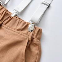 Load image into Gallery viewer, 2 Pieces Set Baby Kid Boys Dressy Striped Bow Shirts And Solid Color Jumpsuits Wholesale 230411120
