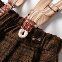 Load image into Gallery viewer, 2 Pieces Set Baby Kid Boys Dressy Bow Shirts And Checked Jumpsuits Wholesale 230411122
