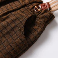 Load image into Gallery viewer, 2 Pieces Set Baby Kid Boys Dressy Bow Shirts And Checked Jumpsuits Wholesale 230411122
