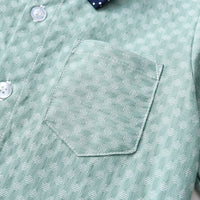 Load image into Gallery viewer, 2 Pieces Set Baby Kid Boys Dressy Bow Print Shirts And Solid Color Jumpsuits Wholesale 230411124
