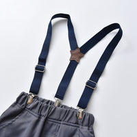 Load image into Gallery viewer, 2 Pieces Set Baby Kid Boys Dressy Bow Print Shirts And Solid Color Jumpsuits Wholesale 230411124
