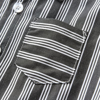 Load image into Gallery viewer, 2 Pieces Set Baby Kid Boys Dressy Striped Bow Shirts And Solid Color Jumpsuits Wholesale 230411125
