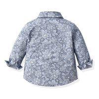 Load image into Gallery viewer, 3 Pieces Set Baby Kid Boys Dressy Flower Bow Print Shirts Solid Color Vests Waistcoats And Jumpsuits Wholesale 230411128
