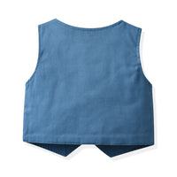 Load image into Gallery viewer, 3 Pieces Set Baby Kid Boys Dressy Flower Bow Print Shirts Solid Color Vests Waistcoats And Jumpsuits Wholesale 230411128
