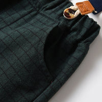 Load image into Gallery viewer, 2 Pieces Set Baby Kid Boys Solid Color Bow Shirts And Checked Pants Wholesale 230411129
