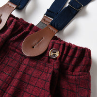 Load image into Gallery viewer, 2 Pieces Set Baby Kid Boys Solid Color Bow Shirts And Checked Pants Wholesale 230411129
