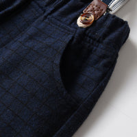 Load image into Gallery viewer, 2 Pieces Set Baby Kid Boys Solid Color Bow Shirts And Checked Pants Wholesale 230411129
