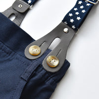 Load image into Gallery viewer, 2 Pieces Set Baby Kid Boys Birthday Party Bow Shirts And Solid Color Jumpsuits Wholesale 230411130
