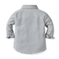 Load image into Gallery viewer, 2 Pieces Set Baby Kid Boys Striped Bow Shirts And Solid Color Jumpsuits Wholesale 230411135
