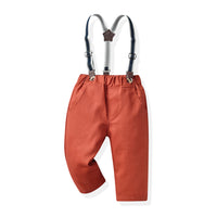 Load image into Gallery viewer, 2 Pieces Set Baby Kid Boys Striped Bow Shirts And Solid Color Jumpsuits Wholesale 230411135
