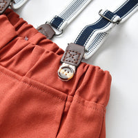 Load image into Gallery viewer, 2 Pieces Set Baby Kid Boys Striped Bow Shirts And Solid Color Jumpsuits Wholesale 230411135
