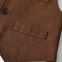 Load image into Gallery viewer, 3 Pieces Set Baby Kid Boys Striped Bow Shirts Solid Color Vests Waistcoats And Pants Wholesale 230411137
