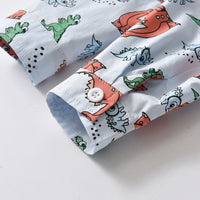 Load image into Gallery viewer, 2 Pieces Set Baby Kid Big Kid Boys Birthday Party Dinosaur Bow Print Shirts And Solid Color Jumpsuits Wholesale 230411146
