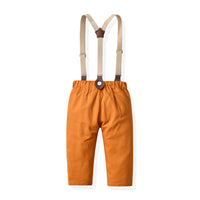 Load image into Gallery viewer, 2 Pieces Set Baby Kid Big Kid Boys Birthday Party Dinosaur Bow Print Shirts And Solid Color Jumpsuits Wholesale 230411146
