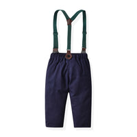 Load image into Gallery viewer, 2 Pieces Set Baby Kid Big Kid Boys Birthday Party Dinosaur Bow Print Shirts And Solid Color Jumpsuits Wholesale 230411146
