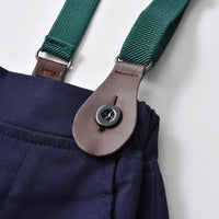 Load image into Gallery viewer, 2 Pieces Set Baby Kid Big Kid Boys Birthday Party Dinosaur Bow Print Shirts And Solid Color Jumpsuits Wholesale 230411146
