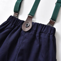 Load image into Gallery viewer, 2 Pieces Set Baby Kid Big Kid Boys Birthday Party Dinosaur Bow Print Shirts And Solid Color Jumpsuits Wholesale 230411146
