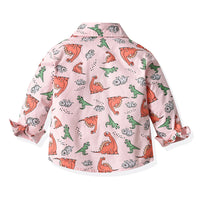 Load image into Gallery viewer, 2 Pieces Set Baby Kid Big Kid Boys Birthday Party Dinosaur Bow Print Shirts And Solid Color Jumpsuits Wholesale 230411146
