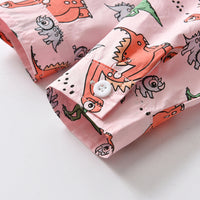 Load image into Gallery viewer, 2 Pieces Set Baby Kid Big Kid Boys Birthday Party Dinosaur Bow Print Shirts And Solid Color Jumpsuits Wholesale 230411146
