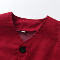 Load image into Gallery viewer, 3 Pieces Set Baby Kid Boys Solid Color Bow T-Shirts Checked Vests Waistcoats And Shorts Wholesale 230411147
