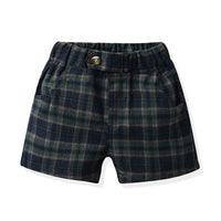 Load image into Gallery viewer, 3 Pieces Set Baby Kid Boys Solid Color Bow T-Shirts Checked Vests Waistcoats And Shorts Wholesale 230411147
