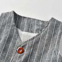 Load image into Gallery viewer, 3 Pieces Set Baby Kid Boys Bow Shirts Striped Vests Waistcoats And Shorts Wholesale 23041115
