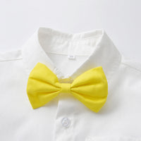 Load image into Gallery viewer, 2 Pieces Set Baby Kid Boys Solid Color Bow Shirts And Shorts Wholesale 230411150
