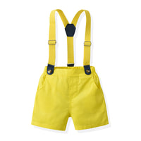 Load image into Gallery viewer, 2 Pieces Set Baby Kid Boys Solid Color Bow Shirts And Shorts Wholesale 230411150

