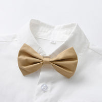 Load image into Gallery viewer, 2 Pieces Set Baby Kid Boys Solid Color Bow Shirts And Shorts Wholesale 230411150
