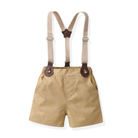 Load image into Gallery viewer, 2 Pieces Set Baby Kid Boys Solid Color Bow Shirts And Shorts Wholesale 230411150
