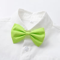 Load image into Gallery viewer, 2 Pieces Set Baby Kid Boys Solid Color Bow Shirts And Shorts Wholesale 230411150
