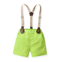 Load image into Gallery viewer, 2 Pieces Set Baby Kid Boys Solid Color Bow Shirts And Shorts Wholesale 230411150
