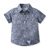 Load image into Gallery viewer, 3 Pieces Set Baby Kid Boys Birthday Flower Bow Print Shirts Solid Color Vests Waistcoats And Rompers Wholesale 230411151
