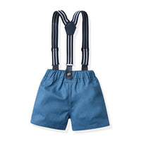 Load image into Gallery viewer, 3 Pieces Set Baby Kid Boys Birthday Flower Bow Print Shirts Solid Color Vests Waistcoats And Rompers Wholesale 230411151
