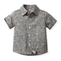 Load image into Gallery viewer, 3 Pieces Set Baby Kid Boys Birthday Flower Bow Print Shirts Solid Color Vests Waistcoats And Rompers Wholesale 230411151
