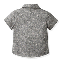 Load image into Gallery viewer, 3 Pieces Set Baby Kid Boys Birthday Flower Bow Print Shirts Solid Color Vests Waistcoats And Rompers Wholesale 230411151
