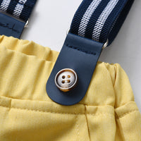 Load image into Gallery viewer, 3 Pieces Set Baby Kid Boys Birthday Flower Bow Print Shirts Solid Color Vests Waistcoats And Rompers Wholesale 230411151
