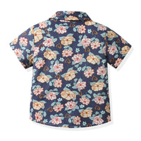 Load image into Gallery viewer, 3 Pieces Set Baby Kid Boys Birthday Flower Bow Print Shirts Solid Color Vests Waistcoats And Rompers Wholesale 230411151
