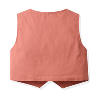 Load image into Gallery viewer, 3 Pieces Set Baby Kid Boys Birthday Flower Bow Print Shirts Solid Color Vests Waistcoats And Rompers Wholesale 230411151
