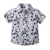 Load image into Gallery viewer, 3 Pieces Set Baby Kid Boys Birthday Flower Bow Print Shirts Solid Color Vests Waistcoats And Rompers Wholesale 230411151
