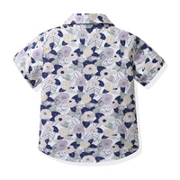 Load image into Gallery viewer, 3 Pieces Set Baby Kid Boys Birthday Flower Bow Print Shirts Solid Color Vests Waistcoats And Rompers Wholesale 230411151
